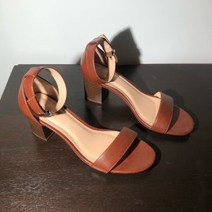 A New Day Brown Chunky Heels Sandals